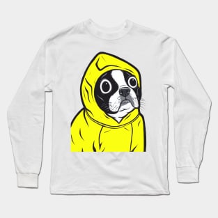 Yellow Boston Terrier Hoodie Long Sleeve T-Shirt